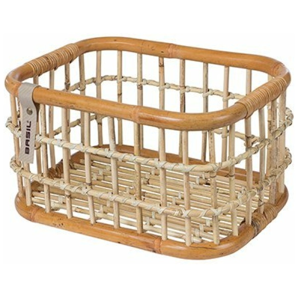 fietsmand, voorop Green Life Rattan Gemaakt van grofmazig ecologisch rotan. Naturel Brown